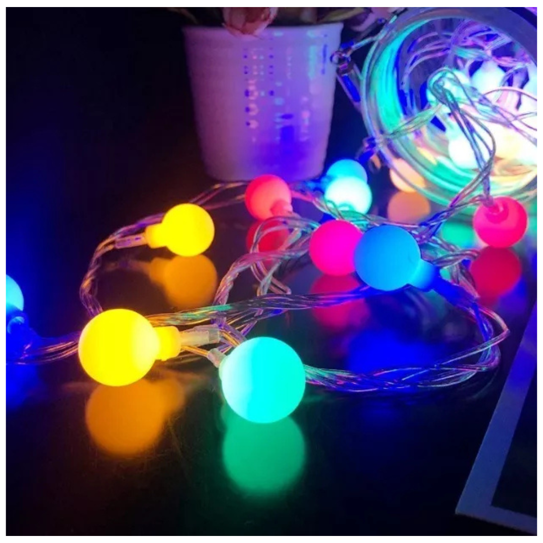 Guirnalda Bola Cristal Multicolor 10 M