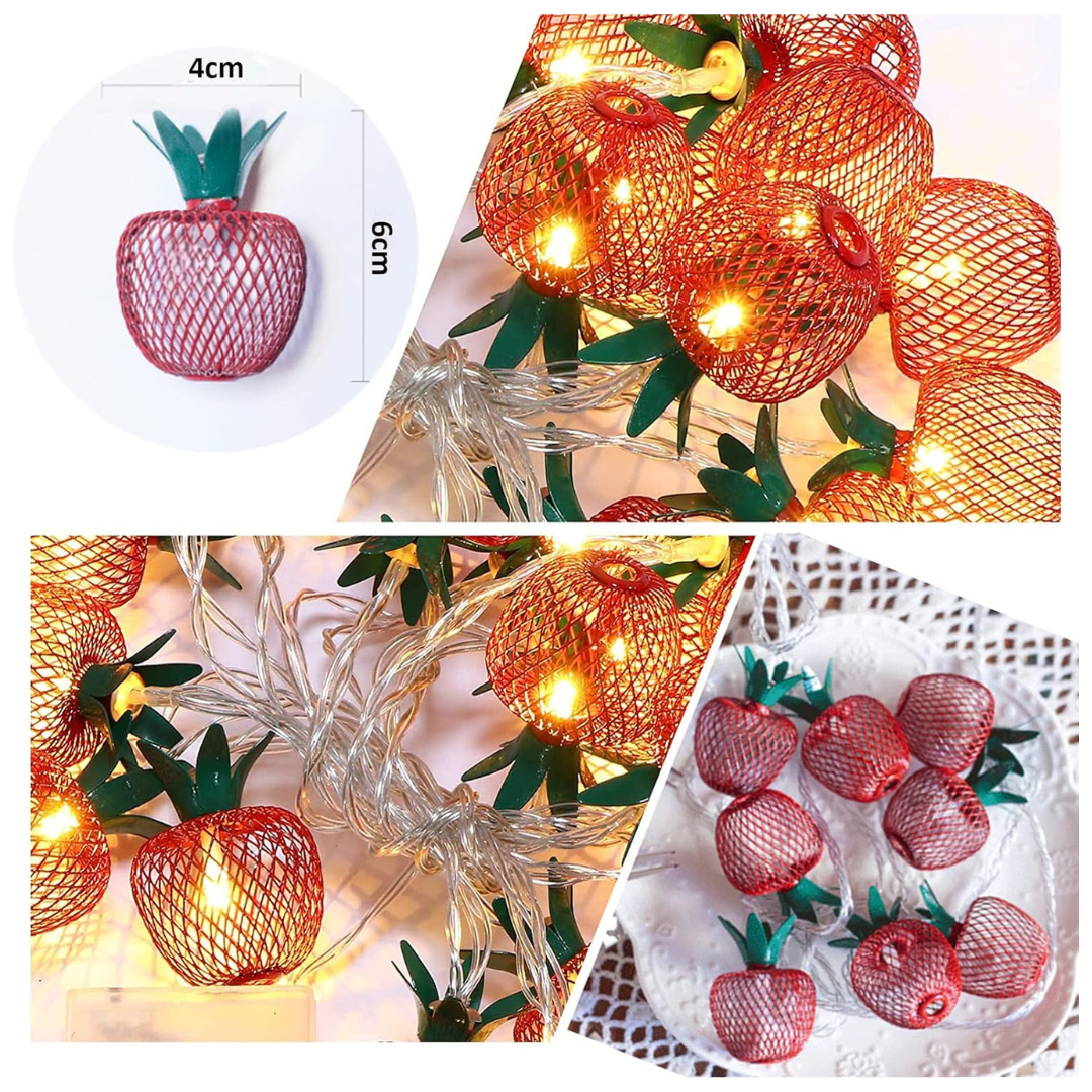 Guirnalda 20 Piñas Naranjas Luces LED
