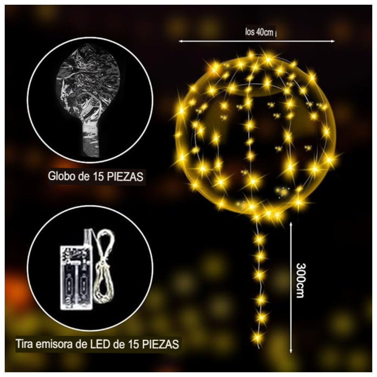 Globos Luminosos LED + Rosas