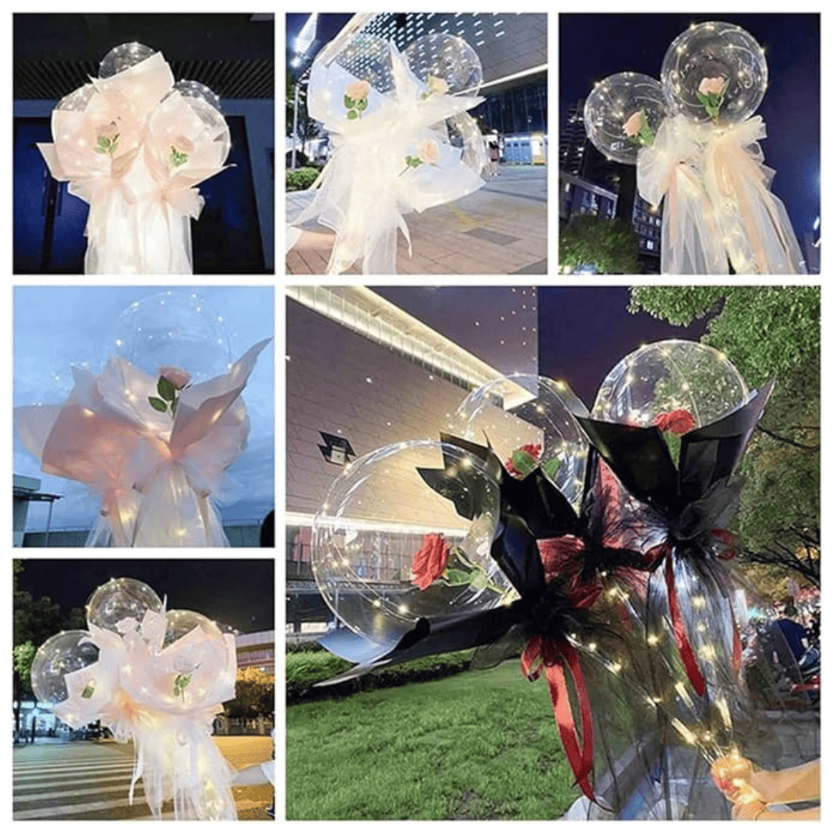 Globos Luminosos LED + Rosas